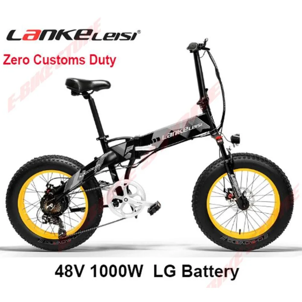 Электрический велосипед Lankeleisi X2000 Plus 48V 1000W 14.5AH LG литиевая батарея спицы колеса Fat