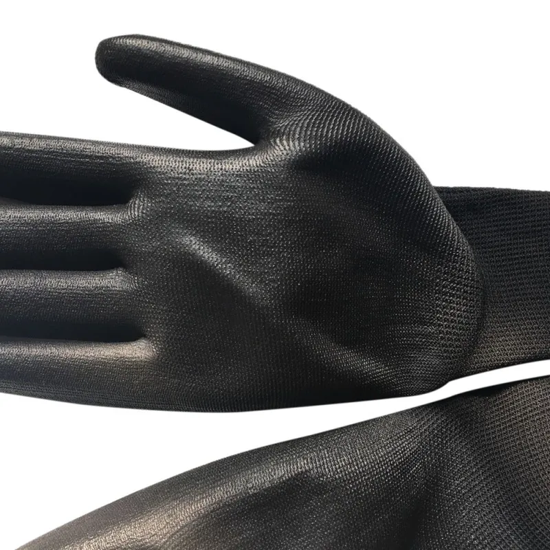 Нейлоновые перчатки для защиты труда, противоизносные, бытовые, черные, маслостойкие, рабочие