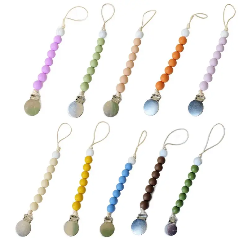 

10 цветов пищевого качества Детские Силиконовые Прорезыватели соска ручной работы зажим держатель цепи силиконовые соски цепи Прорезывате...