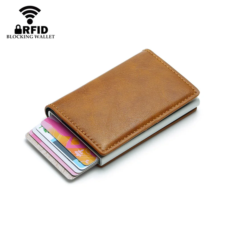 Мужской кошелек ZOVYVOL винтажный мини с отделением для Карт Rfid из алюминия|Мужские