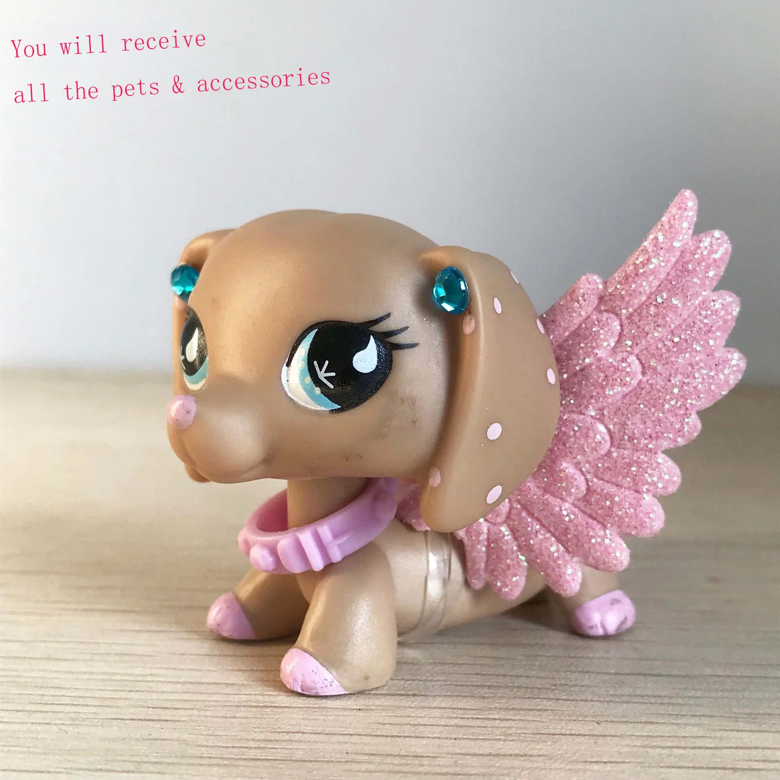 Зоотовары Такса собака 1 шт. редкие фиггеры #909 с аксессуарами серьги крыльями