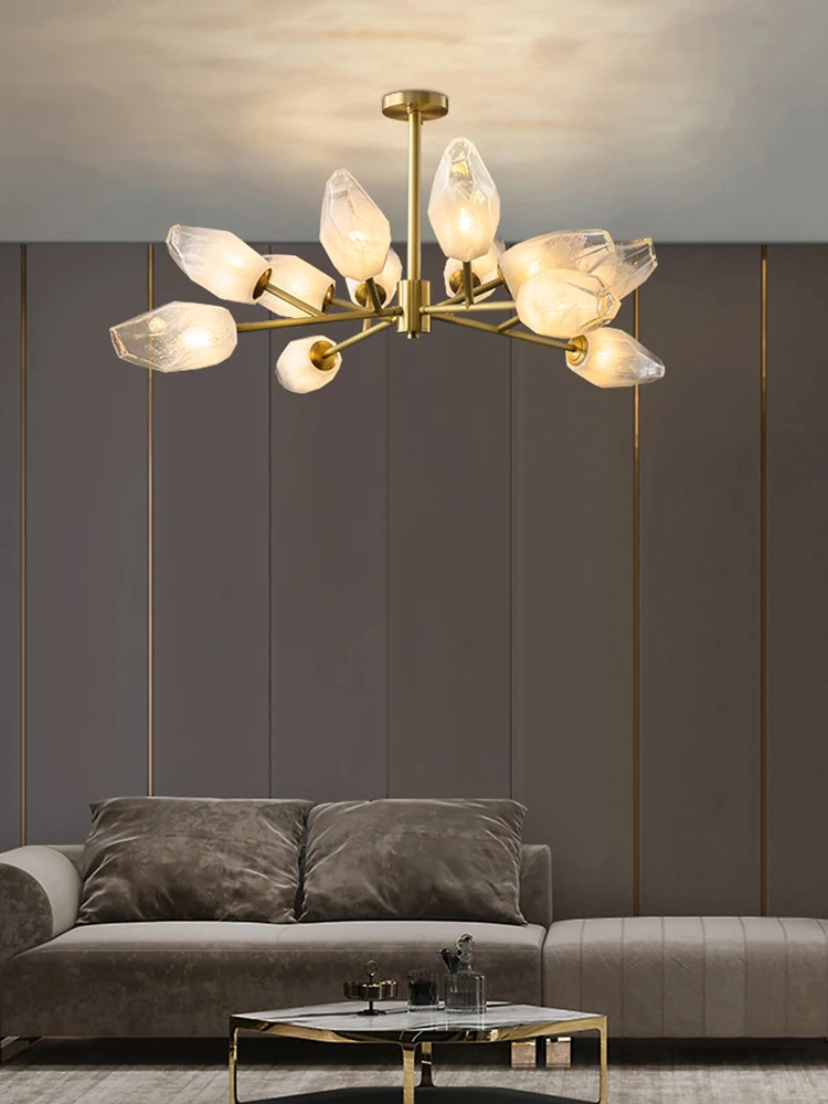 Роскошная потолочная люстра в гостиную латунная подвесная для спальни на кухню