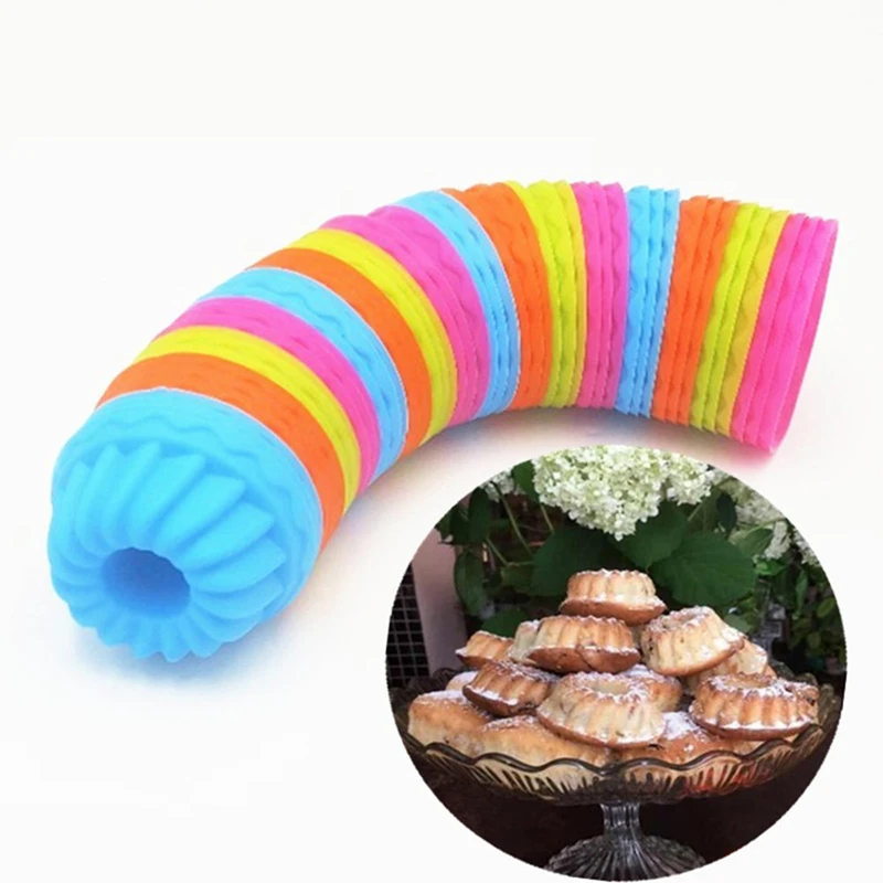 

12PCs/ Lot Cake Silicone Mold Fondant Pan 3D Muffin Cupcake Pumpkin Form Cake Decorating Tools Kitchen Baking Pastry Tools