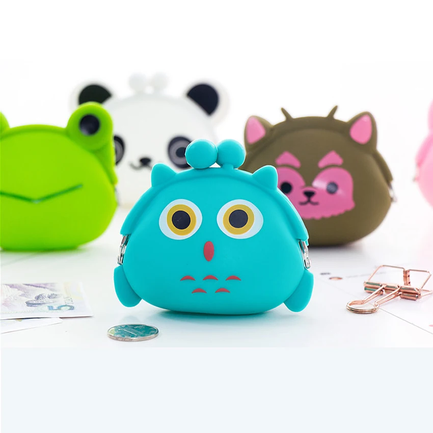Милая женская силиконовый мешок для монет хранения животных панды кота медведя