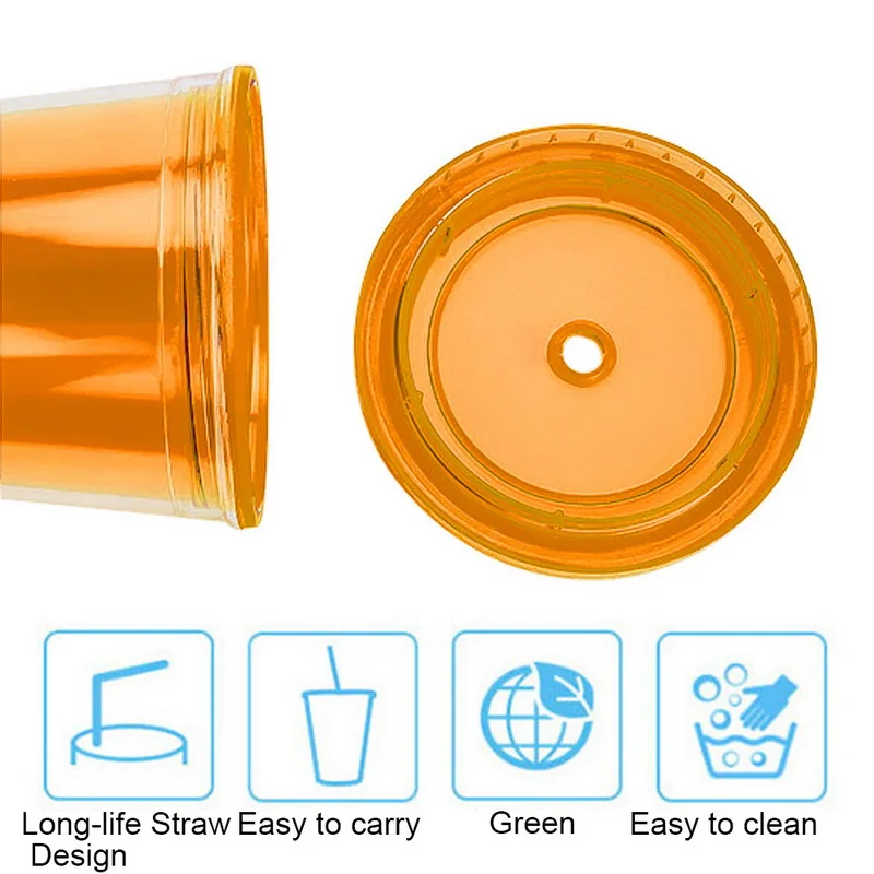 500 мл кружка для путешествий с соломой многоразовый смузи пластиковый стакан со