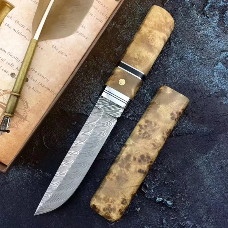 VG10 ручной нож из дамасской стали охотничий для кемпинга выживания тактический с