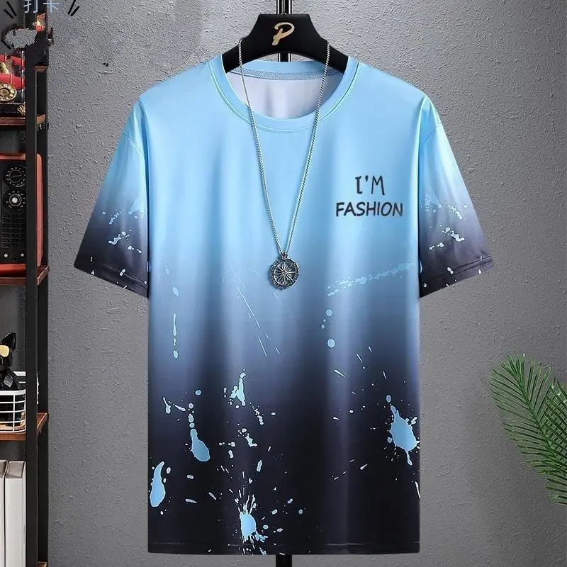 

Fashion Summer T-Shirt Men 2021 3D Skull Printing Men's T-Shirt Breathable Streetwear Splicing Printing T Shirt Men
