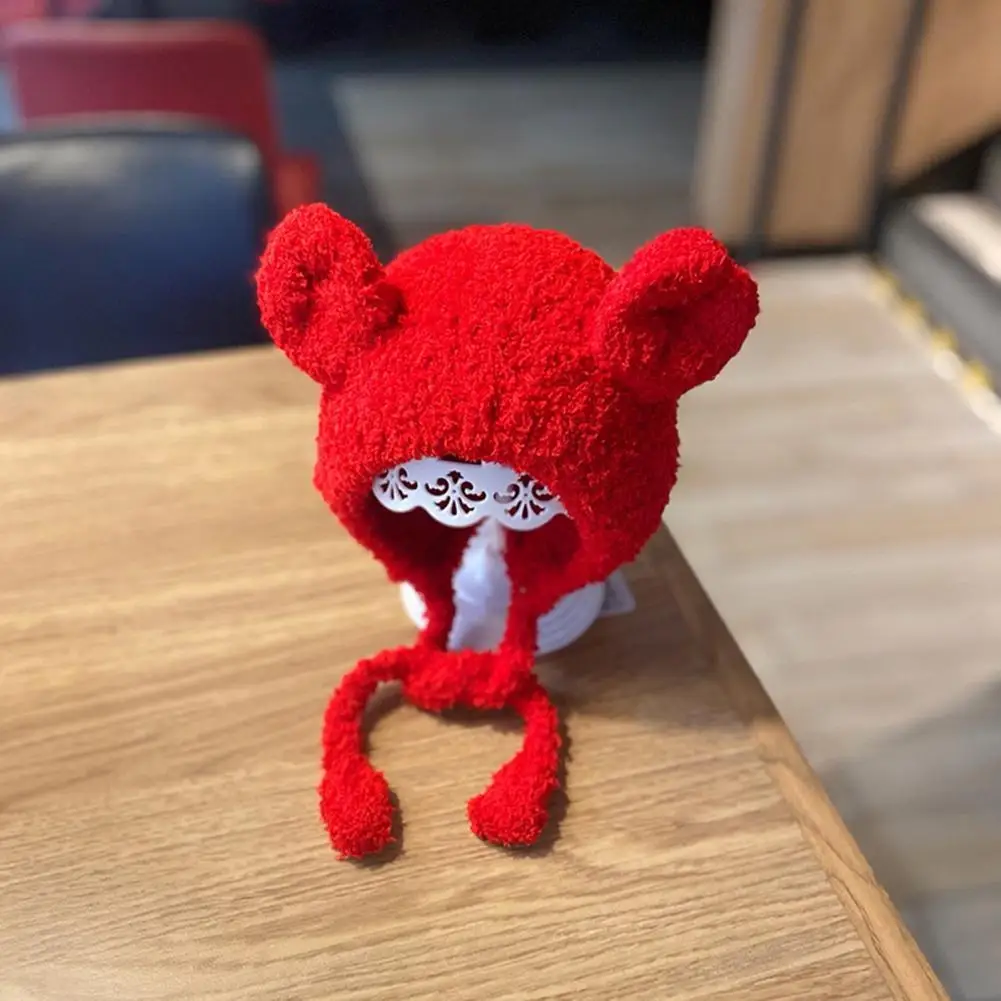 

Kid Cap Unisex Ear Protection Thicken Solid Color Baby Hat Child Headwear for Daily Wear