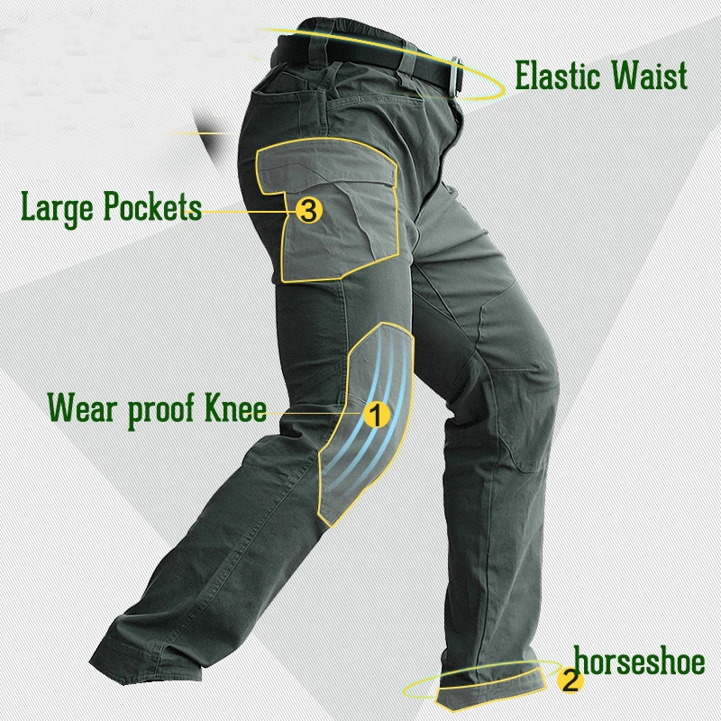 Брюки SWAT мужские тактические Хлопковые Штаны карго в стиле милитари с большими