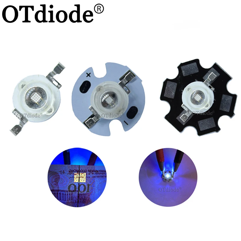 10 шт. высокомощный светодиодный Ультрафиолетовый чип для сушки ногтей 3 Вт 395 нм 400