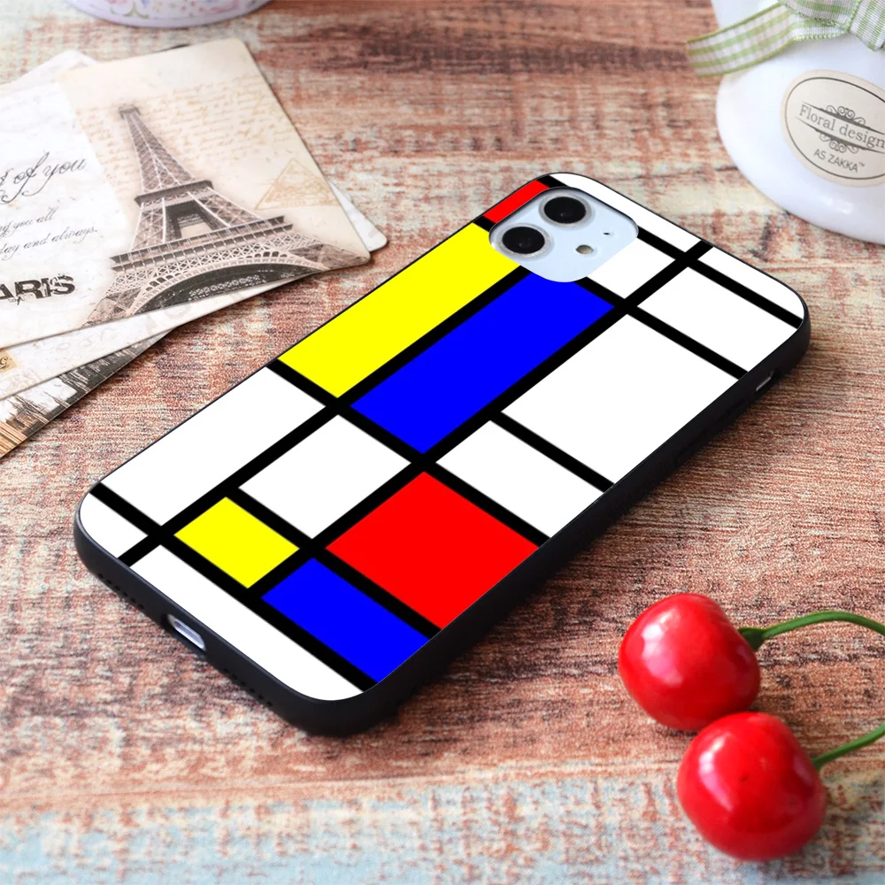 

For iPhone Mondrian Soft TPU Border Apple iPhone Case