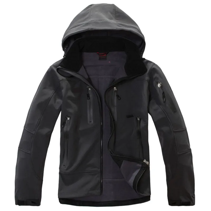 Fleece Jacket Autumn Winter Men Windproof Warm hooded Softshell coats Outdoor Army Camping Climbing Hiking Windbreaker outerwear | Спорт и