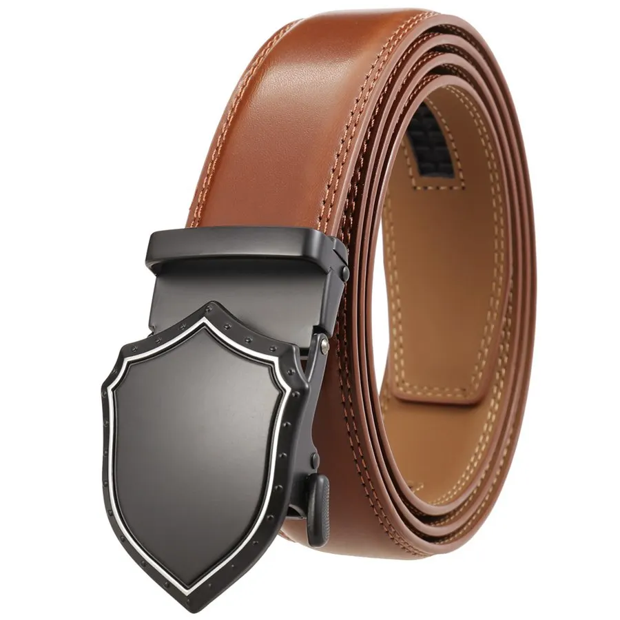 

Men's Ratchet Belt with Automatic Buckle Fashion Male Waistband black\brown Length:110-130cm,Width:3.5cm
