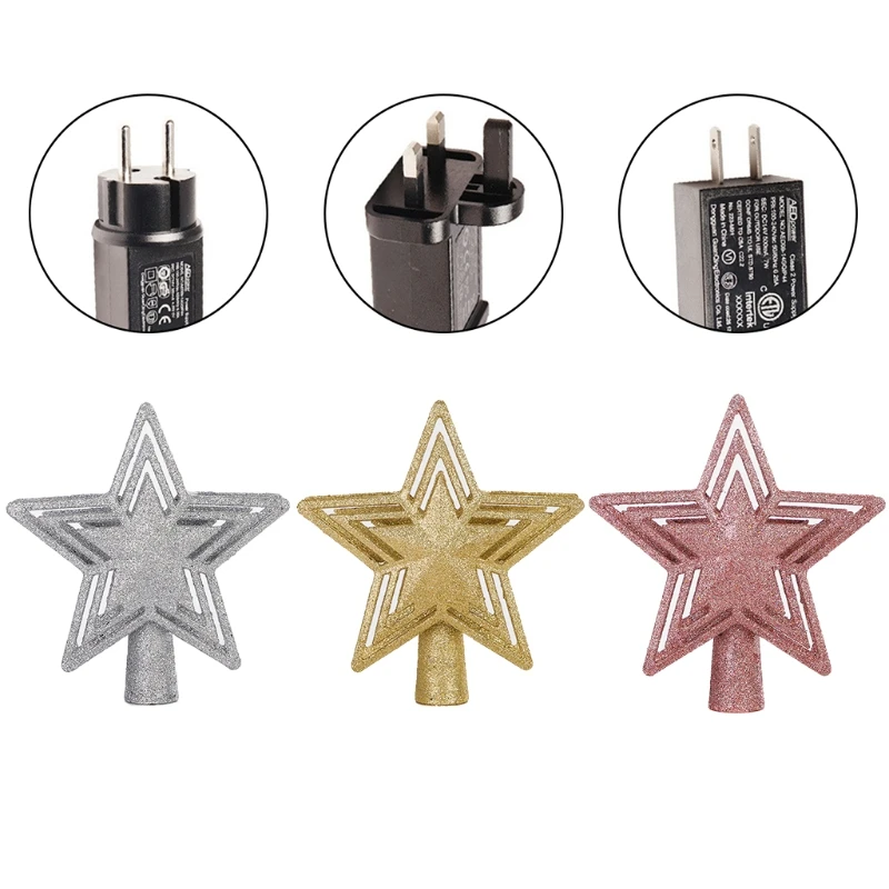 

Christmas Tree Star Projector Light for Xmas Tree Home Bar Shop Office Snowflake Projector Decoration 3D Five Angles Star