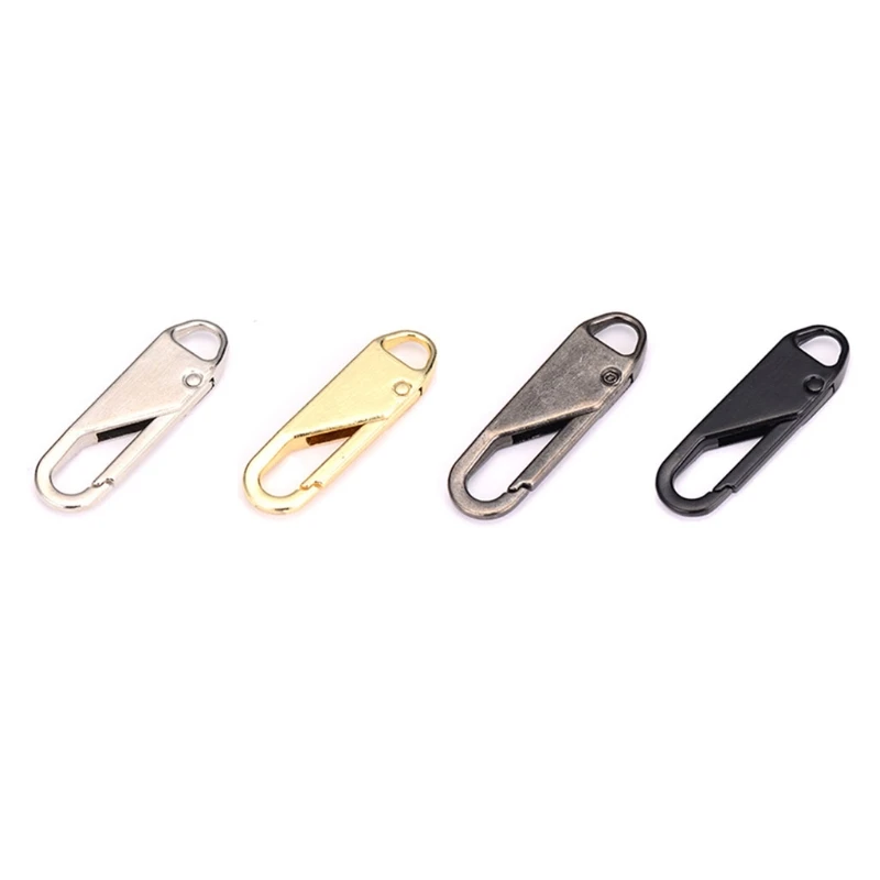 

50LD 10Pcs Zipper Pull Replacement Repair Kit Slider Pull Tab Universal Fixer Metal Zippers Head