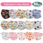 Классические маски для взрослых с цветочным принтом, дышащие маски, хирургические маски, 10 шт., Одноразовые 3-слойные дизайнерские маски для лица