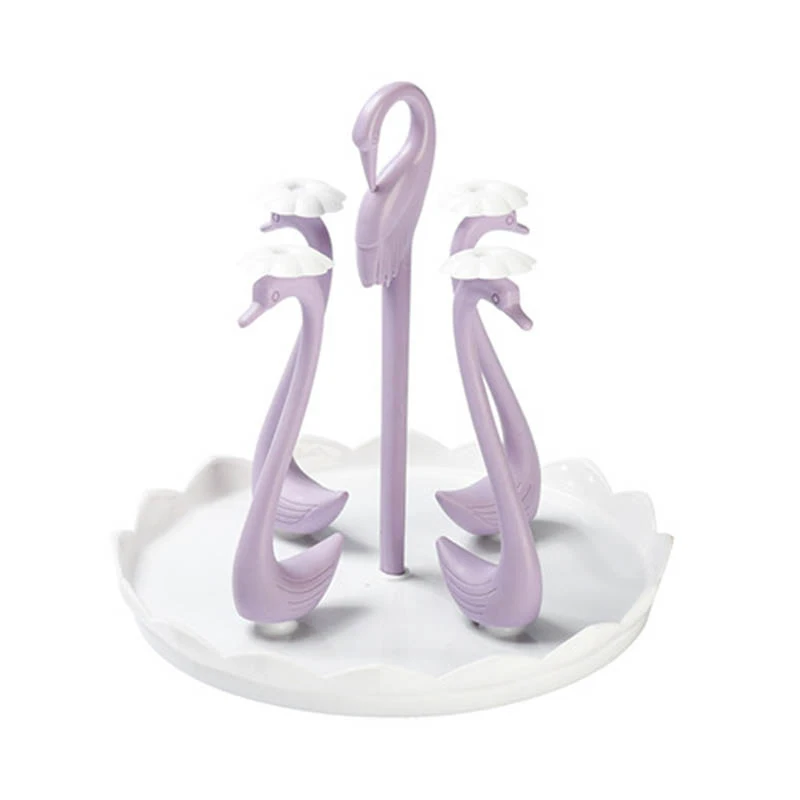 

Rotatable Swan Shape Glass Cup Holder Kitchen Living Room Storage Shelf Drain Rack F2