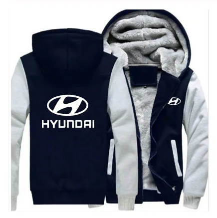 

NEW Winter Thicken zipper Hoodies for Hyundai sweatshirt men Winter zipper jacket coats male Clothes