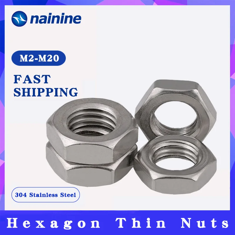 

DIN439 [M2.5-M30] 304/316 Stainless Steel Hexagonal Nut Thin Hex Nuts GB6172 A081