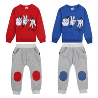 childrens clothing sets spring summer finger games girls tracksuits full sleeve cotton kids outfits baby boy clothes 2 colors