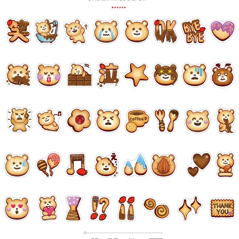 40 шт./упак. шоколад Медведи Высечки Скрапбукинг ПВХ наклейки Набор сделай сам для