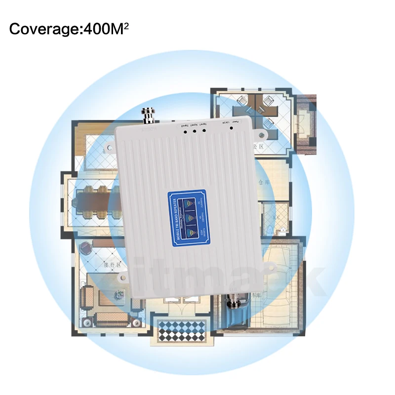 Kup Mobilny Wzmacniacz Sygnału Wzmacniacz Komórkowy 2G 3G 4G Trójpasmowy Wzmacniacz Sygnału GSM 900 + DCS/LTE 1800 (pasmo 3)+ UMTS/WCDMA 2100 (pasmo 1)