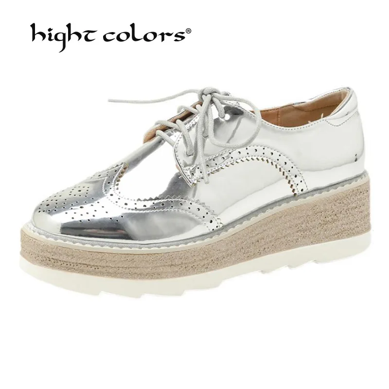 

Hight Colors Brand Women Breathable Thick Bottom Casual Shoes New Design 2021 Platform Wedge Fashion Ladie Sneakers F0240-3