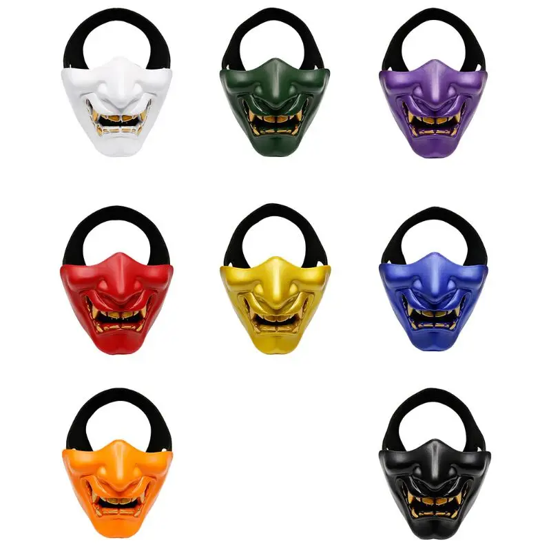 Half Face Mask Cosplay Kabuki Samurai Devil Tactical Halloween Party Festival Prom COS Horror | Игрушки и хобби