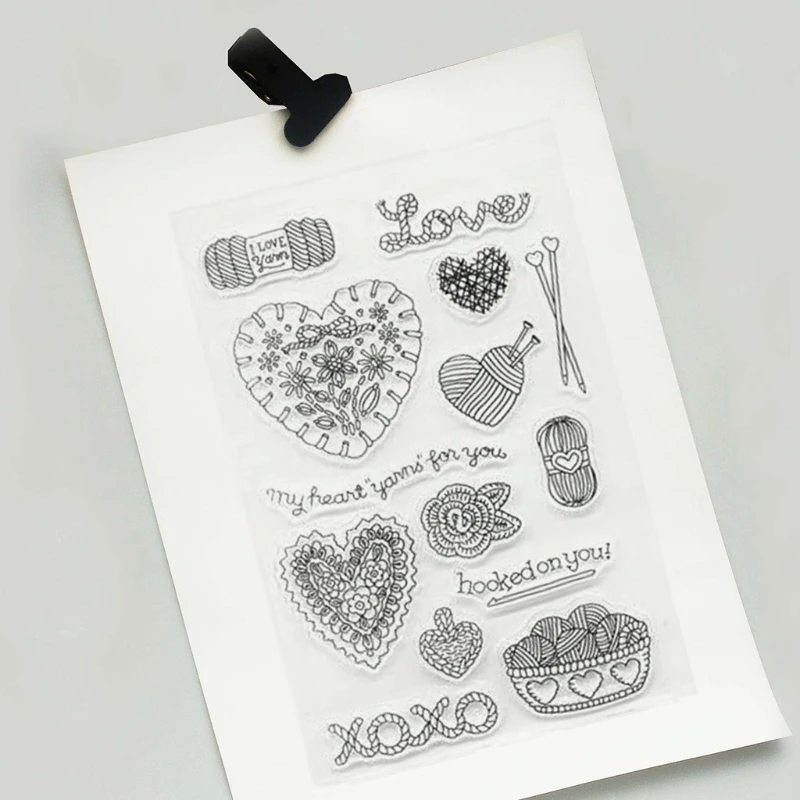 

Heart Weave Silicone Clear Seal Stamp DIY Scrapbooking Embossing Photo Album H051