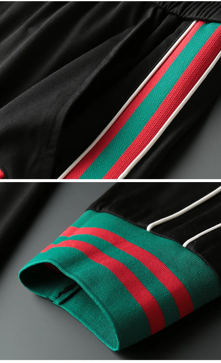 Брюки мужские Стрейчевые в полоску повседневные штаны с вышивкой шаровары стиле