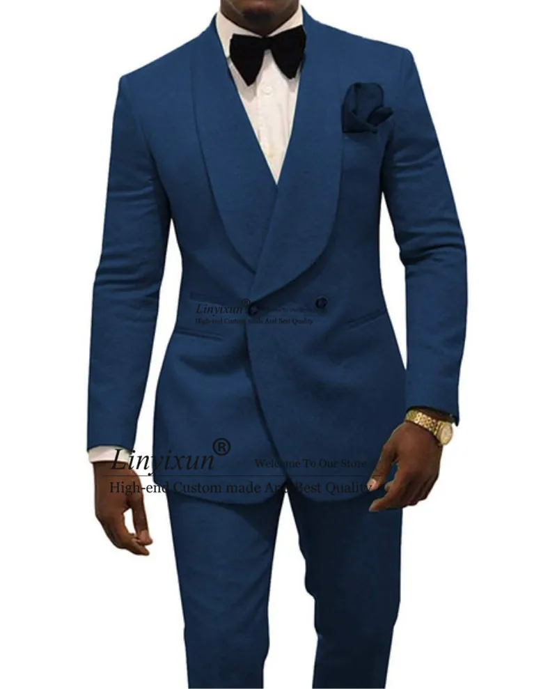 

Shawl Lapel Wedding Tuxedos Groom Wear Suits Burgundy Groomsmen Slim Fit Formal Dinner Business Suits Men Attire (Jacket+Pants)