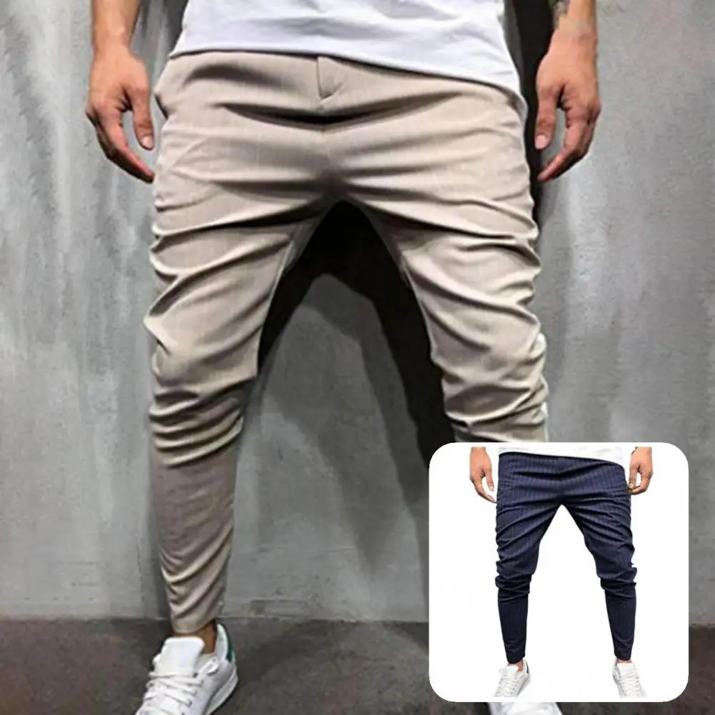

Casual Jogger Elastic Waist Stitching Men Pants Fashion Leisure Men Long Pants Trouser for Daily Wear Casual Trouser