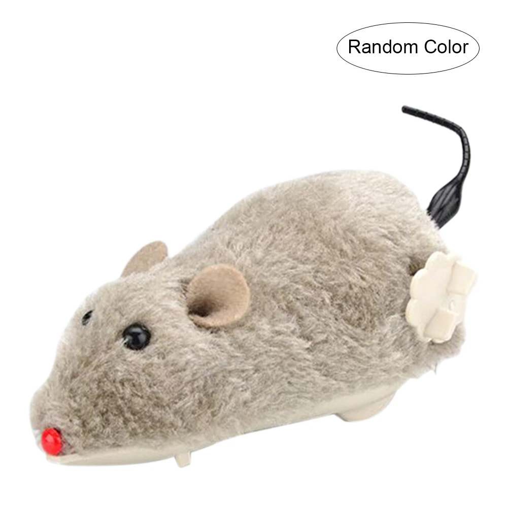 

Hot Creative Funny Clockwork Spring Power Plush Mouse Toy Cat Dog Playing Toy Mechanical Motion Rat Pet Accessories HOT