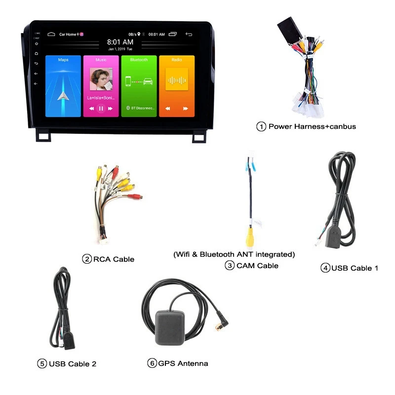 

2 Din Android 10,0 MP5- 2 + 16 Wifi Bluetooth GPS Toyota Sequoia 2008-2015