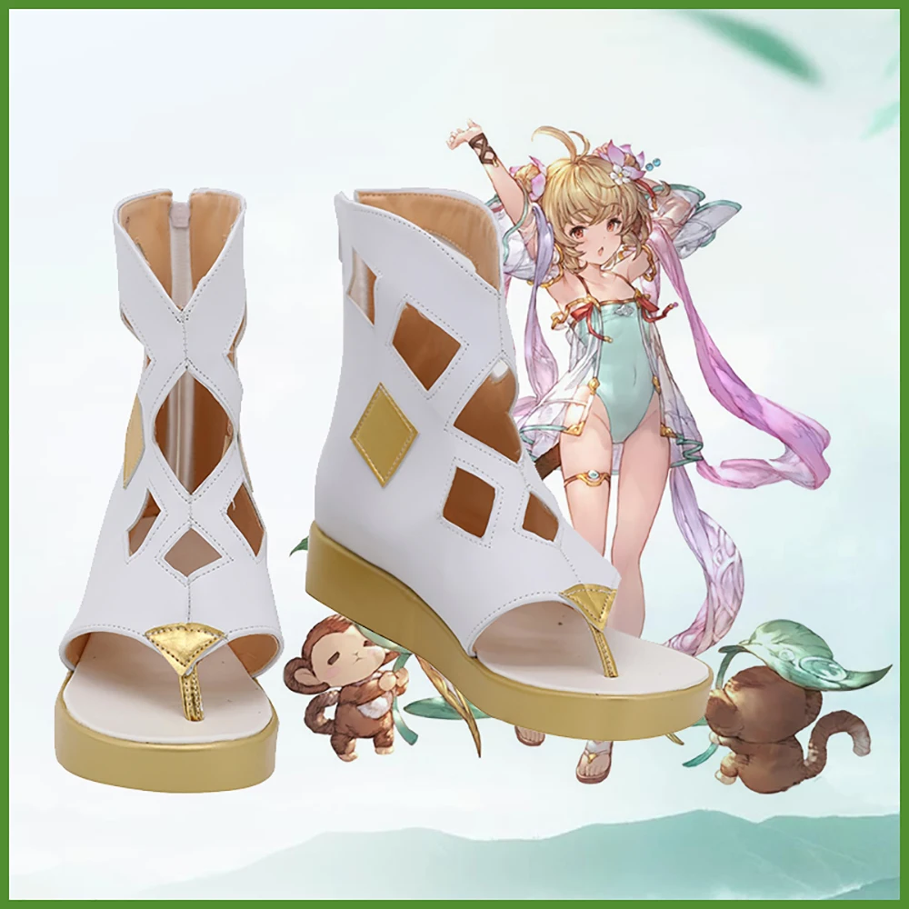 

Granblue Fantasy Andira Cosplay Boots White Sandals Custom Made Any Size