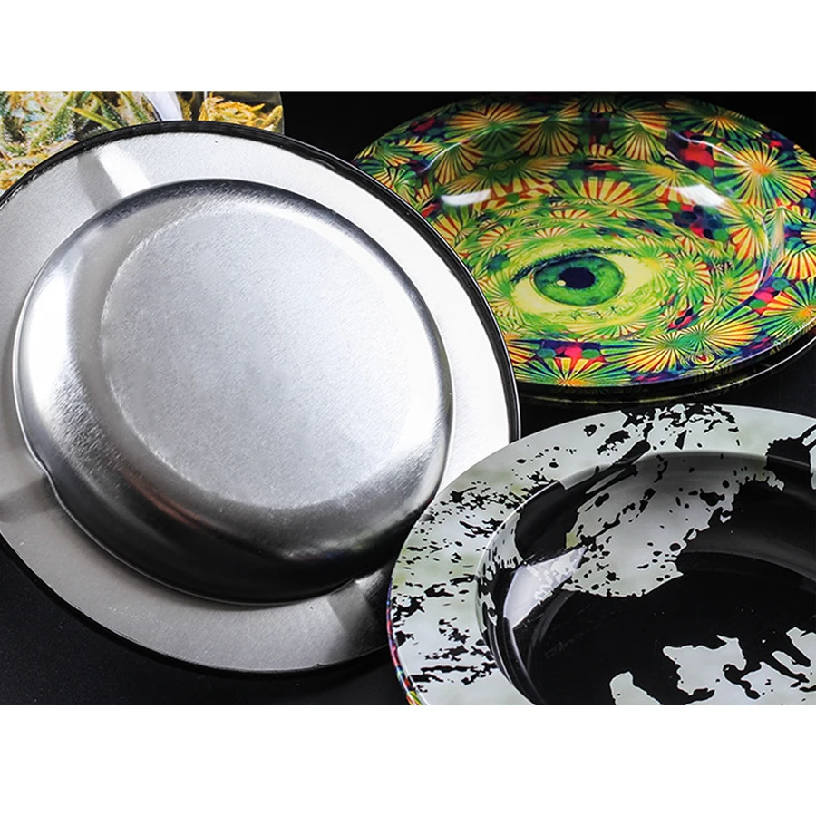 

50pcs/lot metal ashtray Ash Holder Home Party Bar Decoration Decoration Craft Cigarette Smoking Accessories