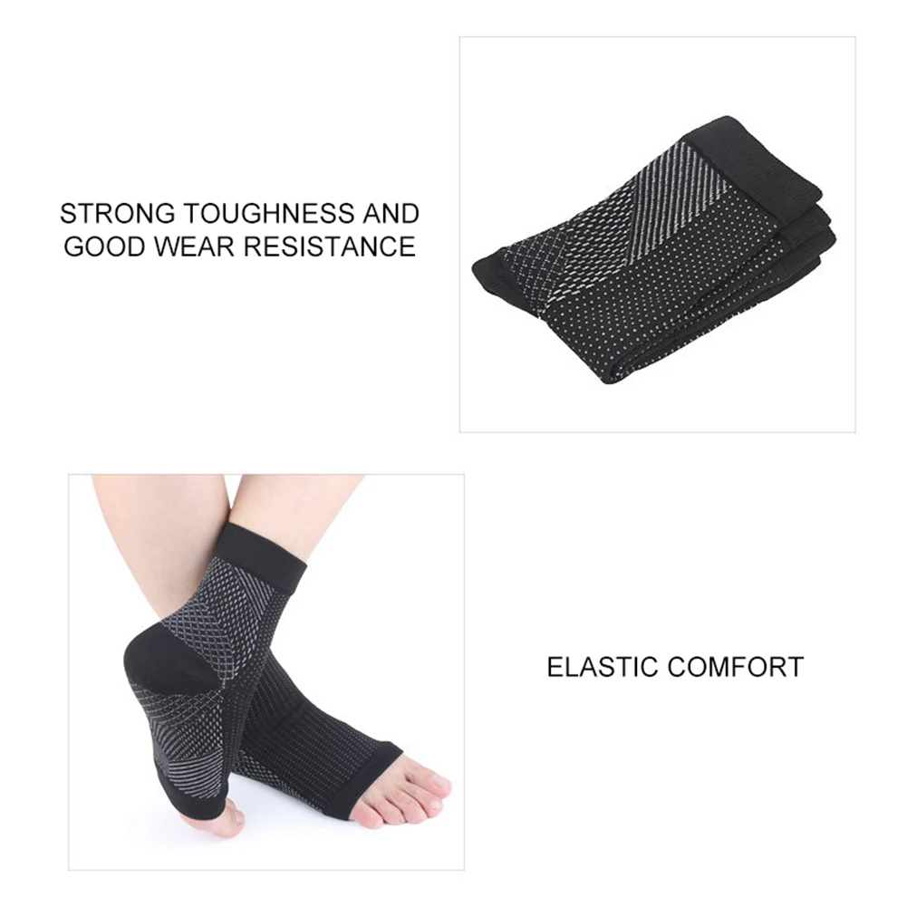 

1pair Anti Fatigue Compression Feet Sleeve Ankle Support Running Cycling Basketball Sports Socks Outdoor Ankle Brace Sock