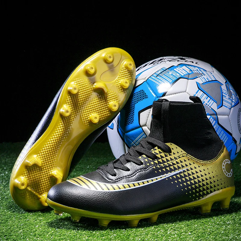 

Men's Large Size Outdoor Training Football Boots Boys Long Spikes Soccer Cleats Sneakers Unisex Turf Soccer Shoes Kids Non-Slip