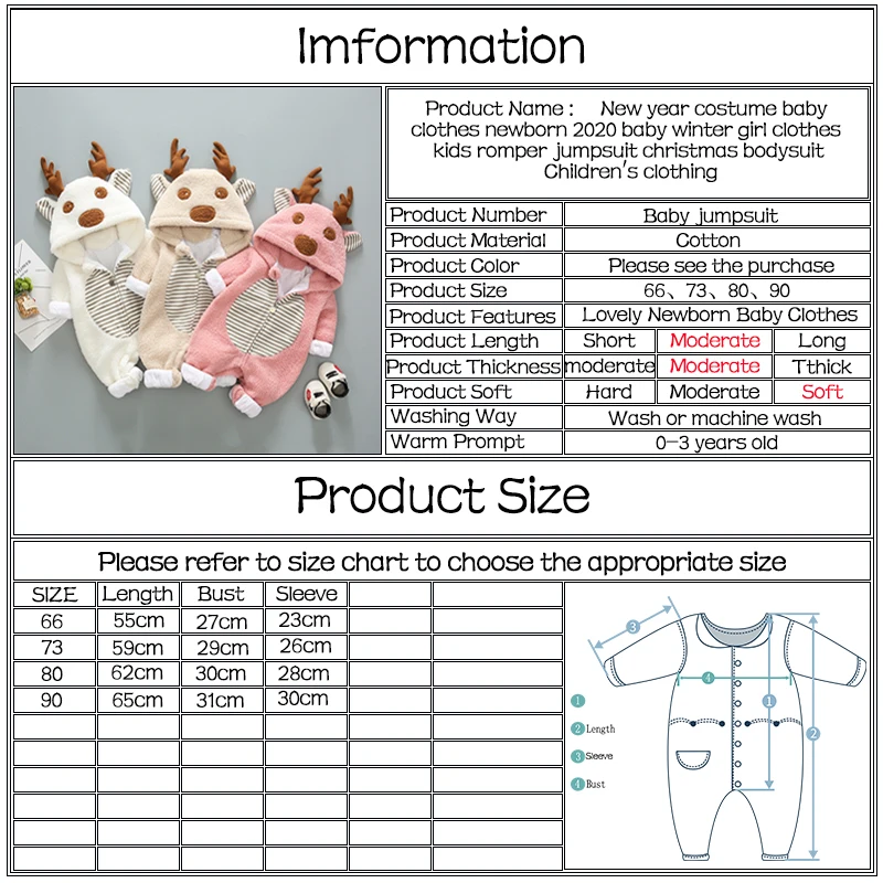 

New Year Costume Baby Clothes Newborn 2020 Baby Winter Girl Clothes Kids Romper Jumpsuit Christmas Bodysuit Children's Clothing