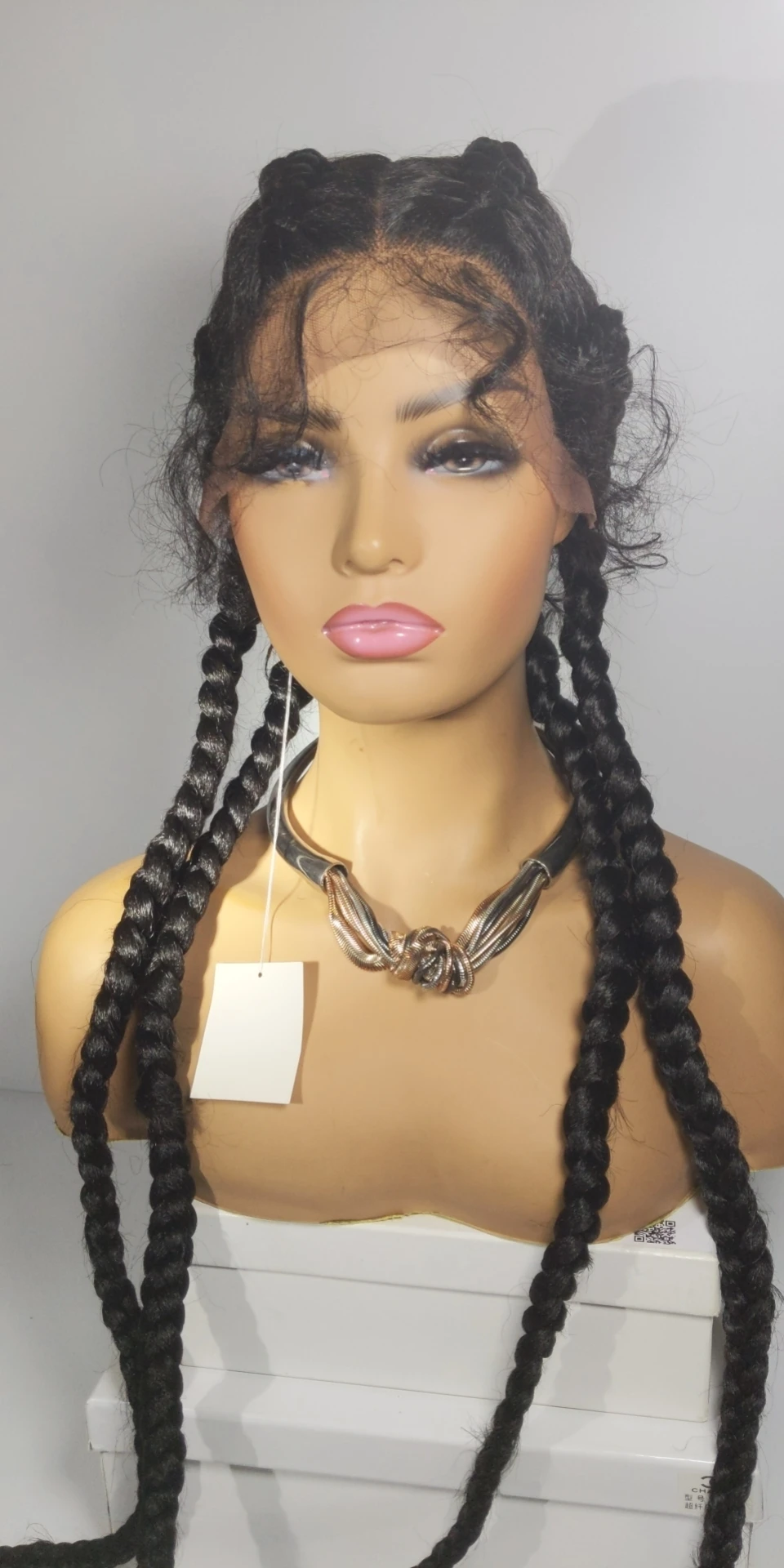 synthetic 32 inches wig with 4 braids braid wig super soft