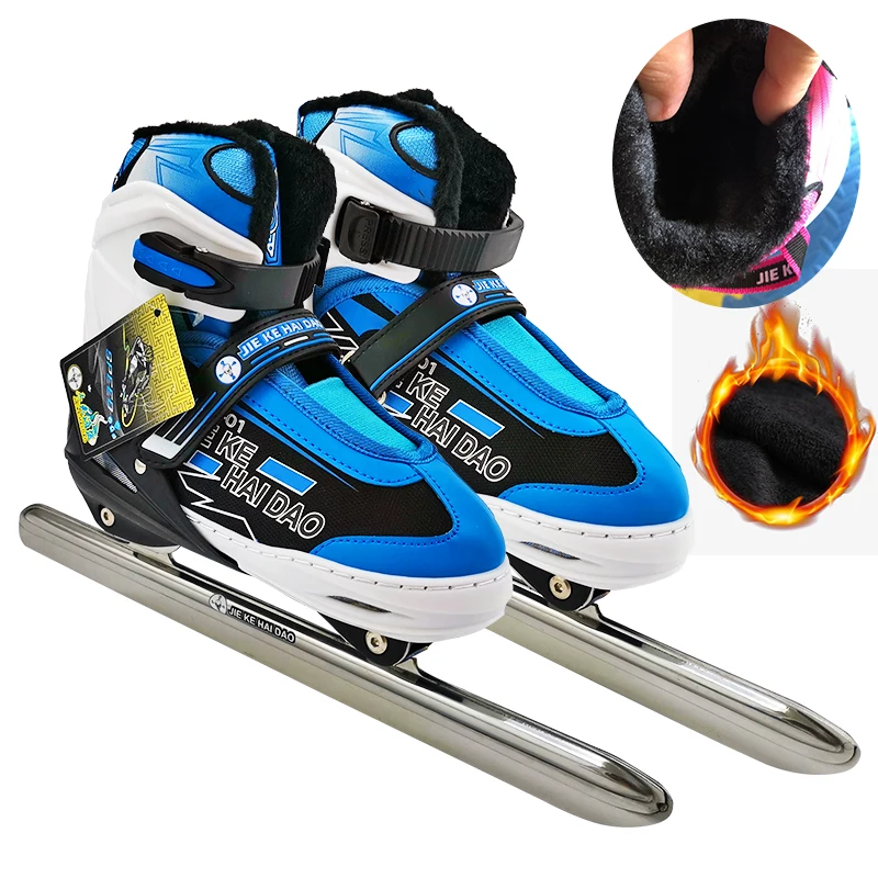 Обувь для катания на коньках с регулируемым размером Бархатная обувь Теплые