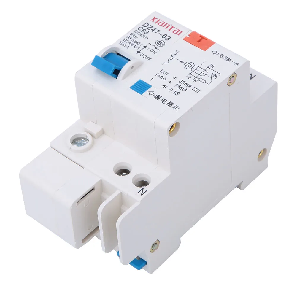 DZ47LE 1P + N 230 V 400 50HZ 60A 4KA C тип выключатель остаточного тока|Автоматические
