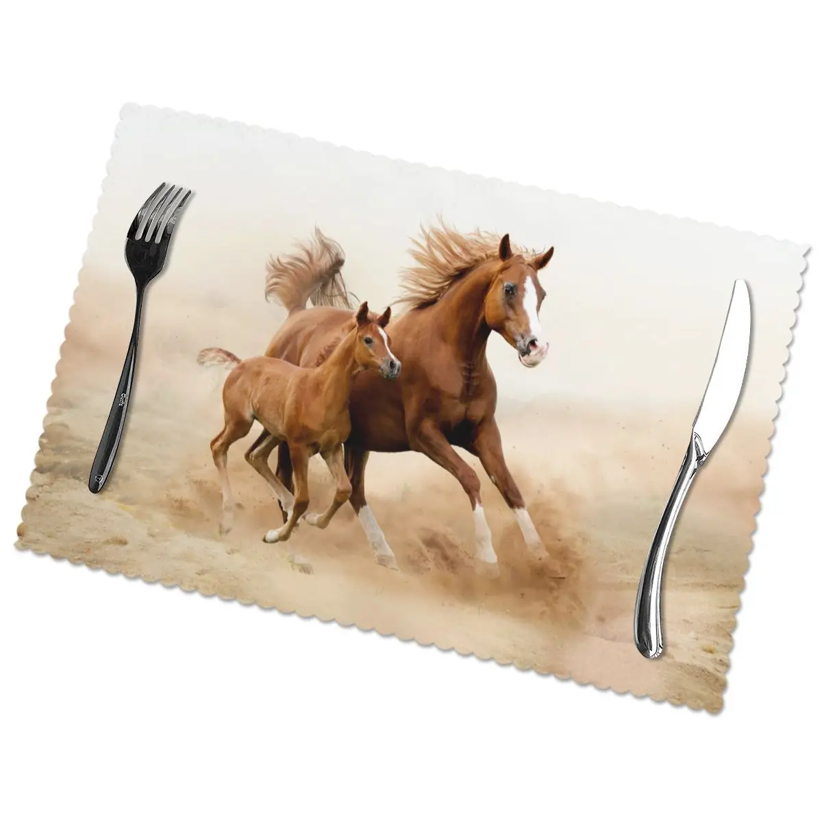Коврики для стола подставки под стаканы Детская лошадь и его мама кофейных
