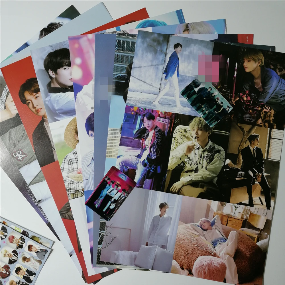 8 *(42x29 см) Новые Настенные стикеры Bangtan Плакаты для мальчиков Подарочные постеры