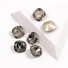 CTPA3bl K9 блестящее стекло стразы s Подушка форма выреза черный бриллиант цветные Стразы для ногтей 3D ювелирные изделия бусины для дизайна ногтей драгоценные камни