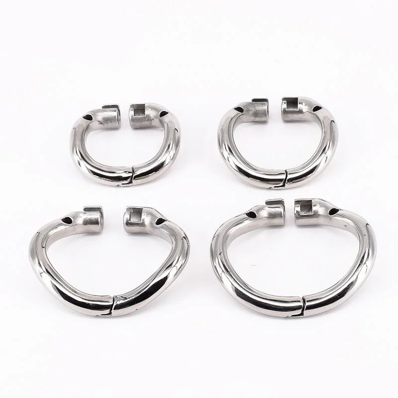 

Stainless Steel Hinge Ring for Male Chastity Device Cock Cage Men Metal Penis Ring Locking Belt Bondage Sex Toys for Men OI026