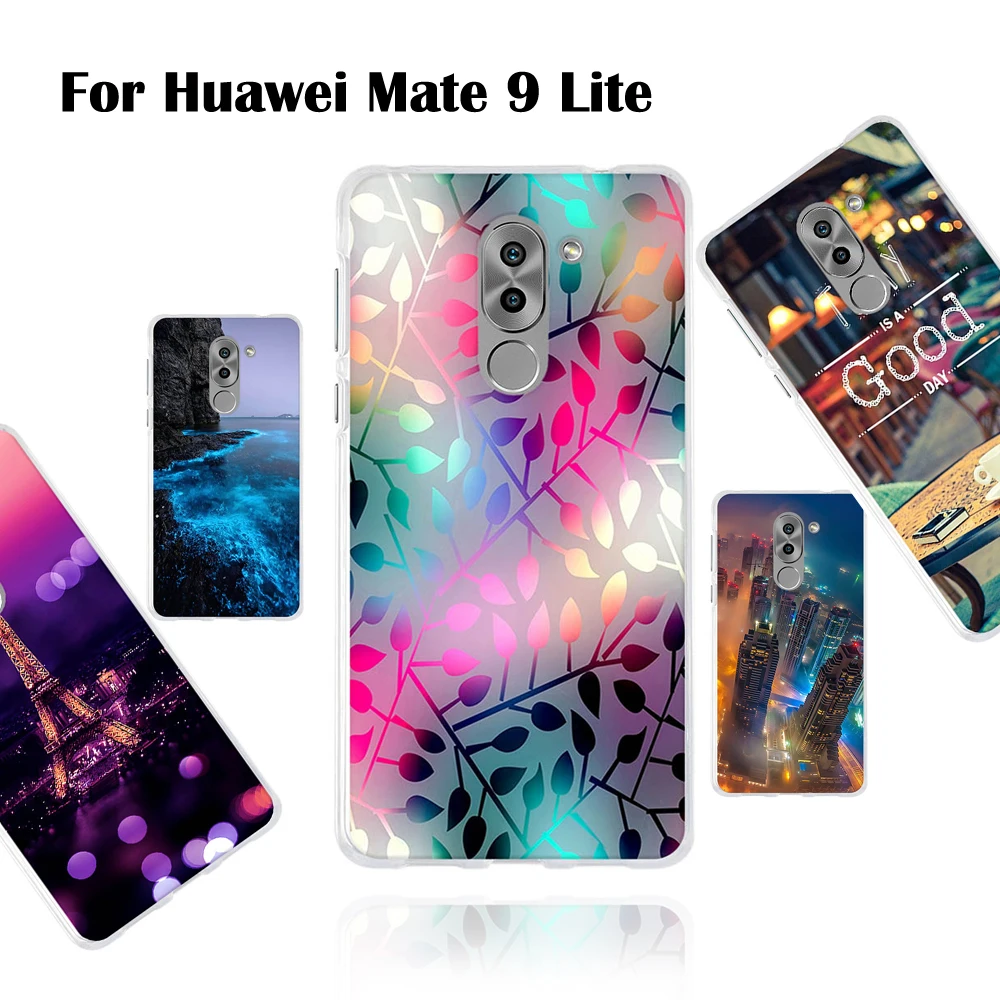 Чехол для Huawei Mate 9 Lite мягкий силиконовый чехол из ТПУ Черная задняя крышка Honor 6 X GR5