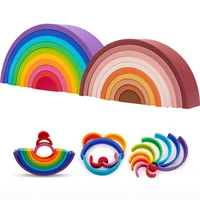 baby rainbow silicone stacking toy bpa free creative montessori early educational puzzle game jengae childre%e2%80%99s product kid gifts