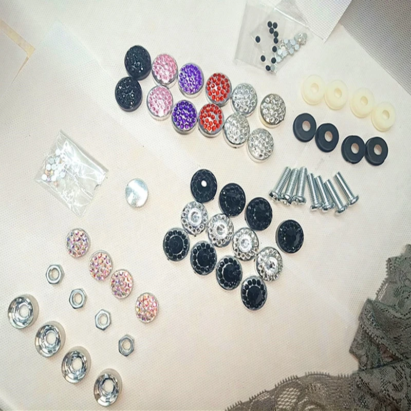 

4 шт. Алмазная рамка для номерного знака Противоугонная гайка винт лоток для номерного знака Fxing болт Стразы гайка крышка