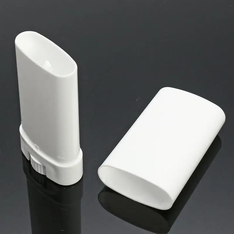 

10pcs 15ml/15g Empty Oval Lip Balm Tube Plastic White Solid Perfume Deodorant Containers Portable Makeup Lipstick Tubes